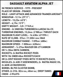 Alpha Jet French Air Force brick plane model - COBI 5842 - 364 bricks Planes Cobi