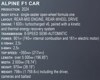 Alpine F1 racing car brick model - COBI 1684 - 276 bricks car Cobi