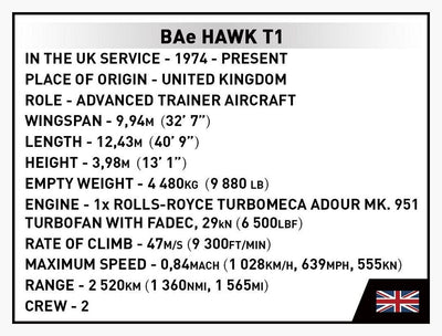 BAe Hawk T1 Royal Air Force brick plane model - COBI 5845 - 362 bricks Planes Cobi