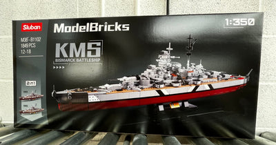 Bismarck battleship brick model - Sluban M38-B1102 - 1849 bricks Ship SLUBAN