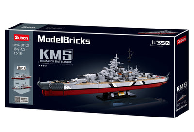Bismarck battleship brick model - Sluban M38-B1102 - 1849 bricks Ship SLUBAN