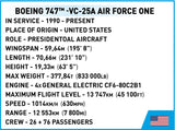 Boeing 747 Air Force One brick plane model - COBI 26610 - 1050 bricks Planes BRICKTANKS