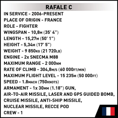 Dassault Rafale C 530 KL brick plane model - COBI 5901 - 551 bricks Planes Cobi