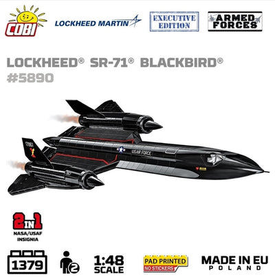 Executive Edition Lockheed SR-71 Blackbird brick aircraft model - COBI 5890 - 1379 bricks Planes Cobi