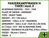 Executive Edition Panzerkampfwagen VI Tiger Ausf. E. tank brick model - COBI 2587 - 1207 bricks Tank Cobi