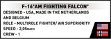 F-16 AM Fighting Falcon brick plane model - COBI 5913 - 499 bricks Planes Cobi