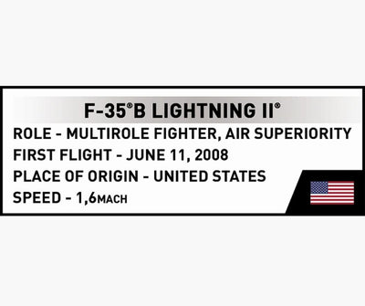 F-35B Lightning II brick plane model - COBI 5912 - 614 bricks Planes Cobi