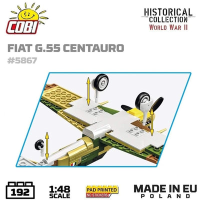 Fiat G55 Centauro brick plane model - COBI 5867 - 192 bricks Planes Cobi