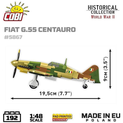 Fiat G55 Centauro brick plane model - COBI 5867 - 192 bricks Planes Cobi