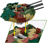 Flakpanzer IV Wirbelwind brick anti-aircraft gun model - COBI-2593 - 1195 bricks - Executive Edition Tank Cobi