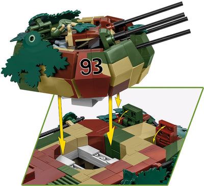 Flakpanzer IV Wirbelwind brick anti-aircraft gun model - COBI-2593 - 1195 bricks - Executive Edition Tank Cobi