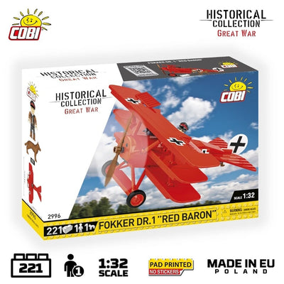 Fokker Dr. 1 ''Red Baron'' WWI brick plane model - COBI 2996 - 221 bricks Planes Cobi