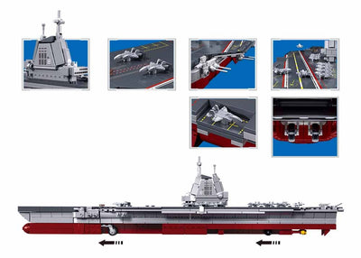 Fujian aircraft carrier brick model - Sluban M38-B1211 - 557 bricks Tank SLUBAN