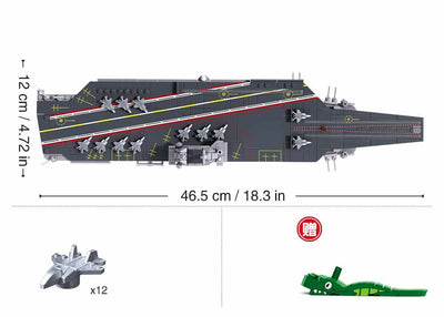 Fujian aircraft carrier brick model - Sluban M38-B1211 - 557 bricks Tank SLUBAN