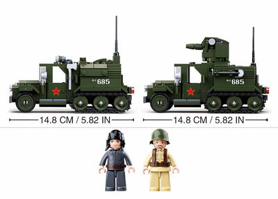 Gaz Half Track brick model - Sluban M38-B0685 - 243 bricks Tank SLUBAN