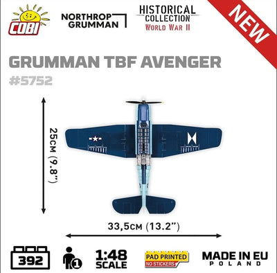 Grumman TBF Avenger brick plane model - COBI 5752- 388 bricks Planes Cobi
