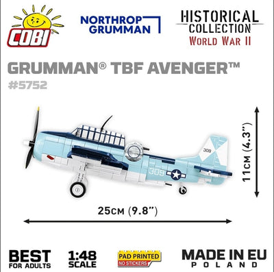 Grumman TBF Avenger brick plane model - COBI 5752- 392 bricks Planes Cobi