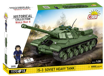 IS-3 Soviet brick tank model - COBI-2590 - 1170 bricks - 1:28 scale Tank Cobi