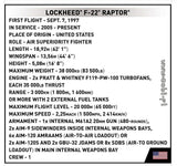 Lockheed F-22 Raptor brick plane model - COBI 5855 - 695 bricks Planes Cobi