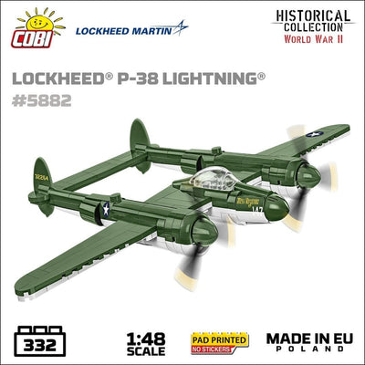 Lockheed P-38 Lightning plane brick model - COBI 5882 - 332 bricks Planes Cobi