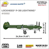 Lockheed P-38 Lightning plane brick model - COBI 5882 - 332 bricks Planes Cobi