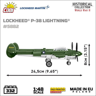 Lockheed P-38 Lightning plane brick model - COBI 5882 - 332 bricks Planes Cobi