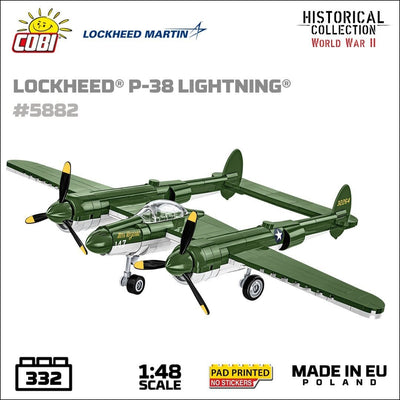 Lockheed P-38 Lightning plane brick model - COBI 5882 - 332 bricks Planes Cobi
