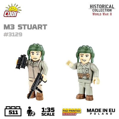M3 Stuart brick tank model - COBI 3129 - 511 bricks Tank Cobi