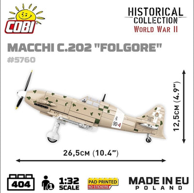 Macchi C. 202 Folgore brick plane model - COBI 5760 - 405 bricks Planes Cobi