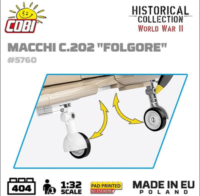 Macchi C. 202 Folgore brick plane model - COBI 5760 - 405 bricks Planes Cobi