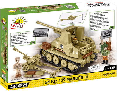 Marder III (Sd.Kfz.139) brick model tank - COBI 3131 - 486 bricks Tank Cobi