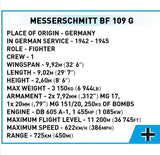 Messerschmitt BF 109 G brick model plane - COBI 5761 - 350 bricks Planes Cobi