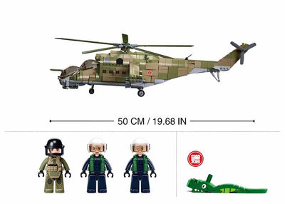 MI-24S brick model helicopter - Sluban M38-B1137 - 893 bricks Tank SLUBAN