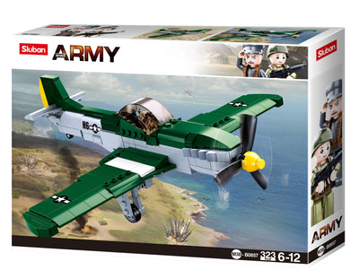 P-51D Fighter brick model plane - Sluban M38-B0857 - 323 bricks Planes SLUBAN
