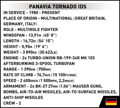 Panavia Tornado IDS German brick plane model - COBI 5853 - 493 bricks Planes Cobi