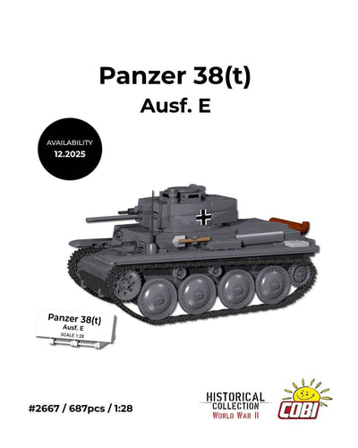 Panzer 38(t) Ausf. E brick model - COBI 2667 - 687 bricks Tank Cobi