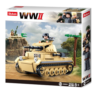 Panzer II brick tank model - Sluban M38-B0691 - 356 bricks Tank SLUBAN