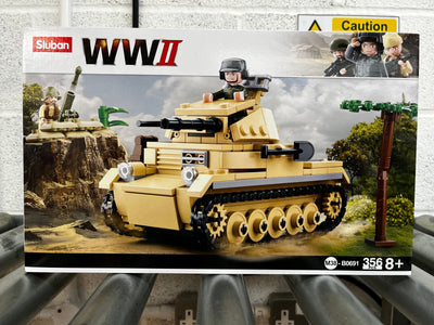 Panzer II brick tank model - Sluban M38-B0691 - 356 bricks Tank SLUBAN