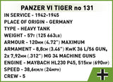 Panzer VI Tiger No. 131 The Tank Museum brick tank model - COBI 3123 - 898 bricks Tank Cobi