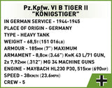 PZ.KPFW. VI B Tiger II 'Konigstiger' brick tank model - COBI 2732 - 500 bricks Tank Cobi