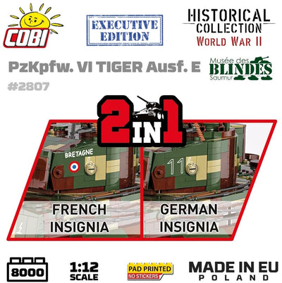 Pz.Kpfw. VI Tiger 2 in 1 - 1:12 brick tank model - COBI 2807 - 8000 bricks EXECUTIVE EDITION Tank COBI