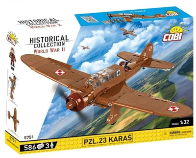PZL.23 Karas brick plane model - COBI 5751- 586 bricks Planes Cobi