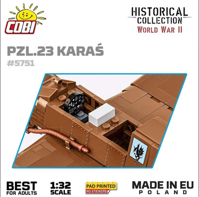 PZL.23 Karas brick plane model - COBI 5751- 586 bricks Planes Cobi