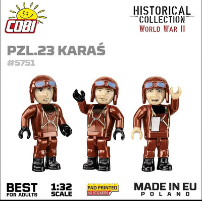 PZL.23 Karas brick plane model - COBI 5751- 586 bricks Planes Cobi