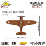 PZL.23 Karas brick plane model - COBI 5751- 586 bricks Planes Cobi