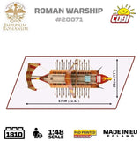 Roman warship brick model - COBI 20071 - 1710 bricks Ship Cobi