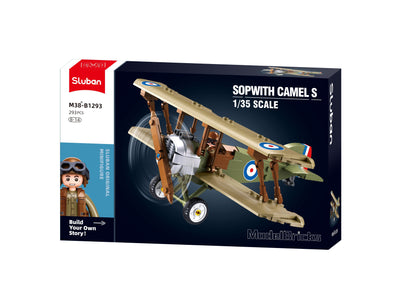 Sopwith Camel S brick model plane - Sluban M38-B1293 - 293 bricks Tank SLUBAN