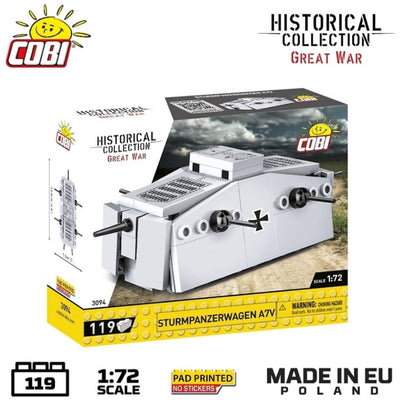 Sturmpanzerwagen A7V brick tank model - COBI 3094 - 119 bricks Tank Cobi