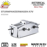 Sturmpanzerwagen A7V brick tank model - COBI 3094 - 119 bricks Tank Cobi