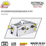 Sturmpanzerwagen A7V brick tank model - COBI 3094 - 119 bricks Tank Cobi